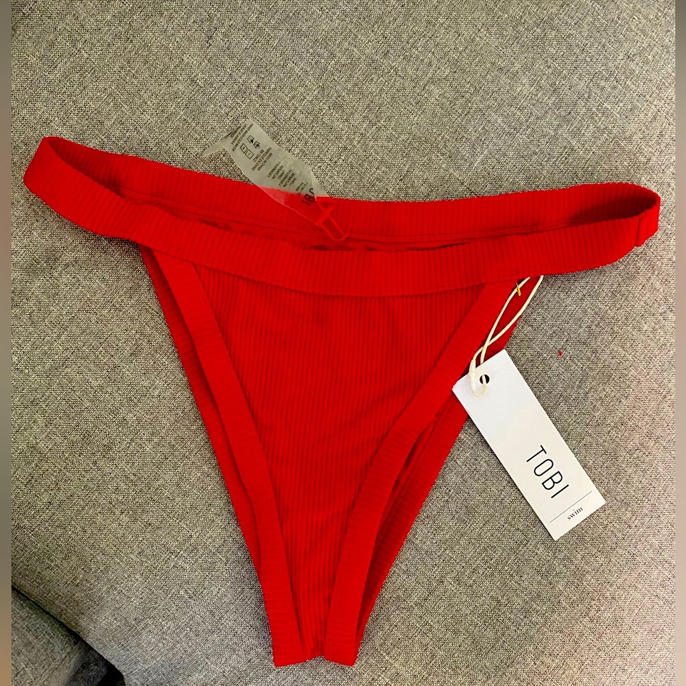 TOBI RIBBED BIKINI BOTTOM! NWT